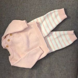 Rabbit and Bear Light Pink sweater and pant set.